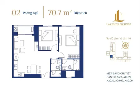 Bán căn hộ 2pn2wc 71m2, gần hồ phương lưu giá chỉ 2,8 tỷ