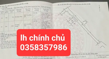 Bán đất 70.2m² ngang 5.43m giá 1.26 tỷ Xã Sóc Sơn