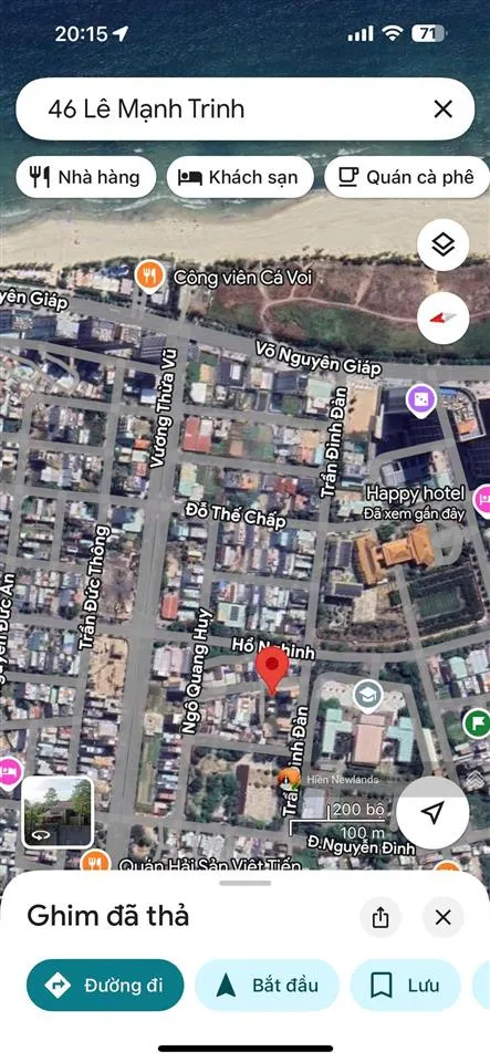 Bán lô đất 136m ngang (6 x 23) đường 6m trần đình đàn sát hướng đông sát rạt biển khu phước mỹ