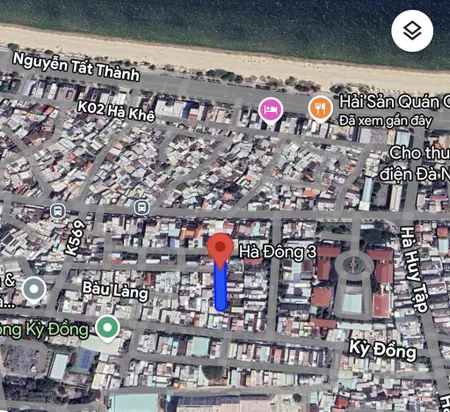 Cặp đất đường 5m5 hà đông 3. thanh khê. s= 210m2 ngang 10m. giá 10.6 tỷ bợt nhẹ