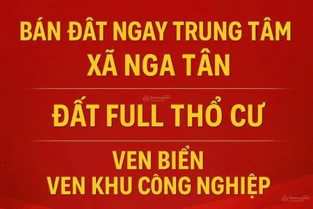 Đất nền nga tân nga sơn full thổ cư có sổ giá hơn 300tr/lô