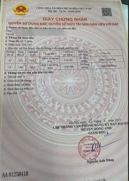 Chính chủ cần bán lô đất siêu đẹp xã đại mạch, đông anh vị trí cực kỳ tiềm năng, mua là lời