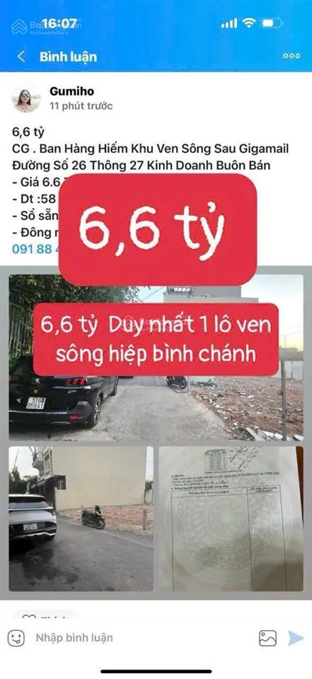 6,6 tỷtl tốt hàng hiếm khu ven sông gigamail thông đường số 26 thông 27 dt 58m2 ngang 4,2m dài 13m