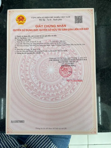 Cần bán Đất An Thạnh, Thuận An Diện tích : 196,5m2
