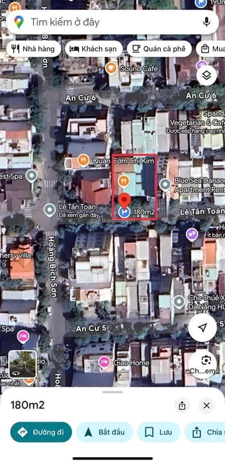 Cặp lê tấn toán sát góc giao hoàng bích sơn.s= 180m2 ngang 10m giá 32.5 tỷ 3 mặt thoáng