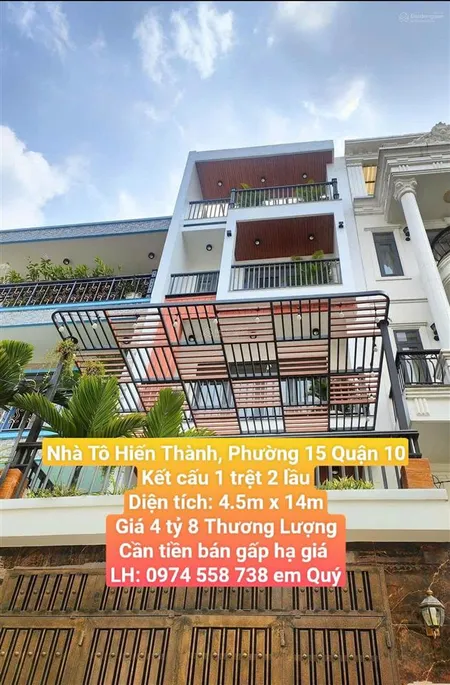 Đầu tư cho thuê giá chưa tới 5tỷ8 vị trí trung tâm tô hiến thành quận 10 cho thuê 25 triệu/ tháng