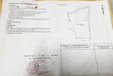 Bán gấp 23000m2 đất tại thuận lợi, đồng phú, bình phước, giá cắt lỗ 500 nghìn / m2