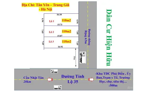 Mở bán 3 lô đất f0 cực tiềm năng tại trung giã , sóc sơn, hà nội. giá cả cực hợp lý cho nhà đầu tư.