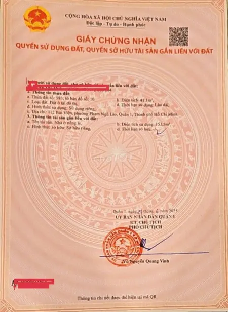 Nhà 112 Bùi Viện phường Phạm ngũ lão Quận 1