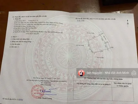 cần bán lô đất tại hữu bằng kiến thụy
