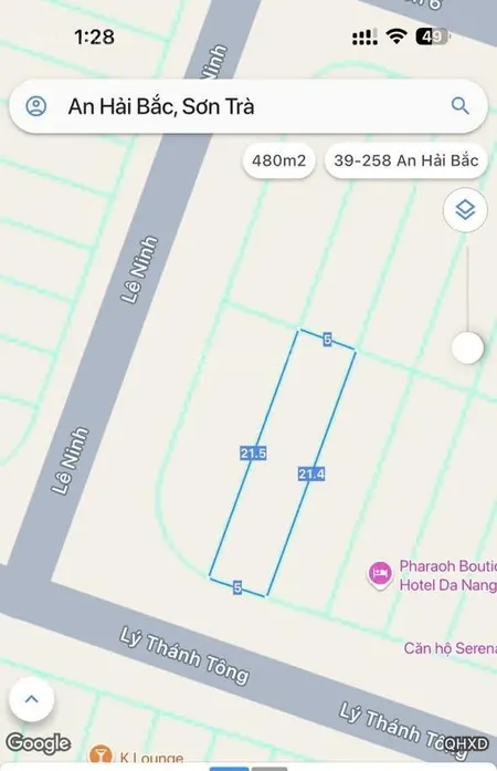 Bán cặp đất mặt tiền lý thái tông khu phố hàn vị trí xây cao tầng