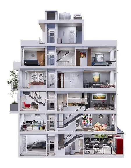 Nhà phố mặt tiền nội thành sài gòn 5 tầng, mặt tiền đường 12m