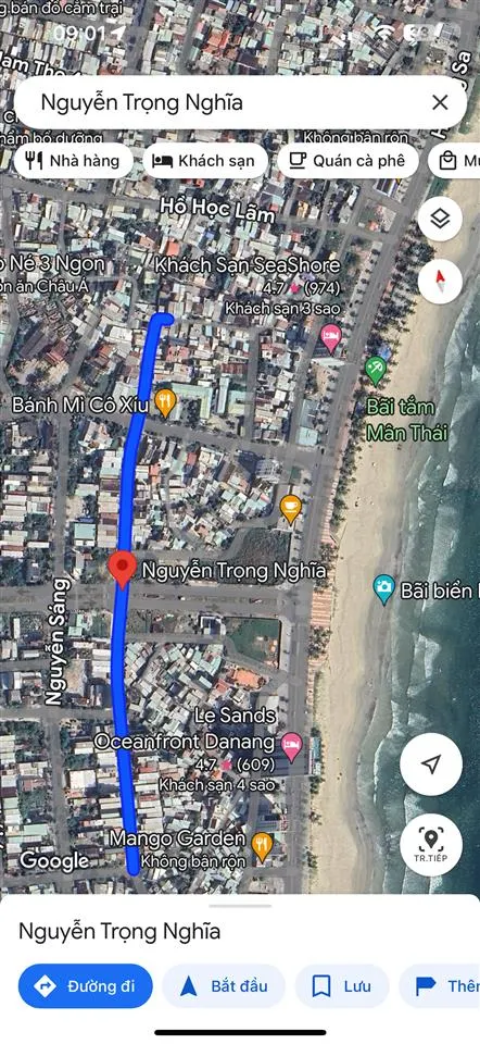 Cần bán lô đất mặt tiền biển đường 5m5 nguyễn trọng nghĩa view biển mân thái