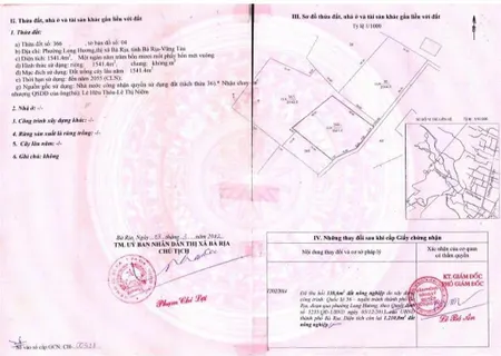 Bán đất mặt tiền tuyến tránh quốc lộ 56, phường long hương, trung tâm thành phố bà rịa.