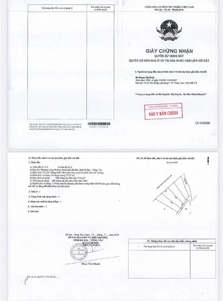 Bán đất 2 mặt tiền đường tuyến tránh ql 56 phường long hương tp bà rịa vũng tàu