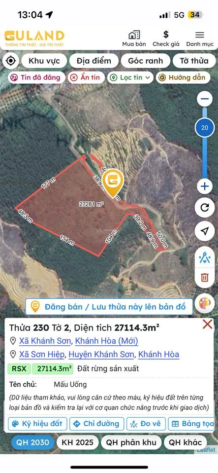 Bán gấp đất tại xã sơn hiệp, khánh sơn, khánh hòa, tăng 1 lô đất