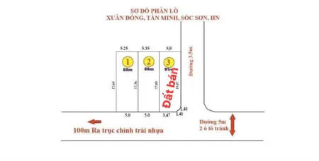 Chính chủ cần bán lô góc full thổ cư 91m2 tại xuân đồng tân minh sóc sơn hà nội