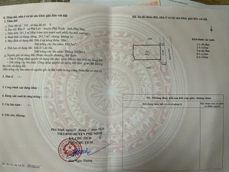 Chính chủ bán đất 241,3m2 tại phù ninh, phú thọ vị trí đẹp, giá tốt