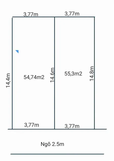 Lên hình cặp đôi song sinh ngõ 54 tràng cát 110m2 giá 2580