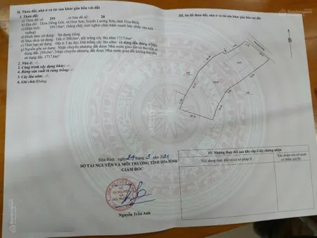 Bán cắt lỗ mảnh đẹp tại hòa sơn, lương sơn, hòa bình, giá cực chất 6,6 tỷ, 1920m2