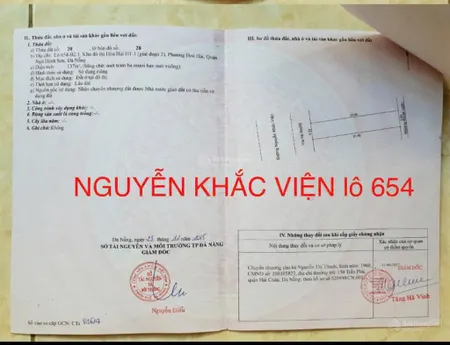 12.7tỷ, 137m2.đất đường nguyễn khắc viện, nhìn ra biển sơn thủy