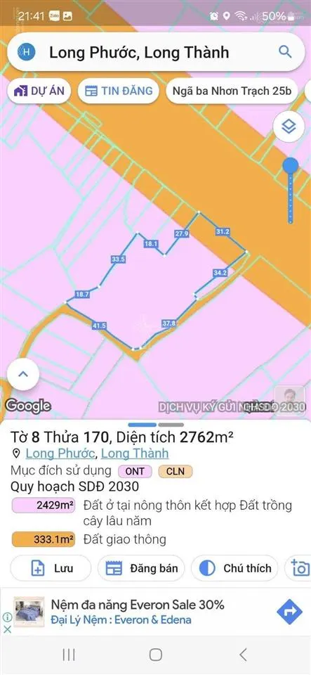 Chủ gốc cần chuyền nhượng gấp lô đất 3.000m2, 3 măt tiền siêu đẹp tại mặt đường ql51, full thổ cư!