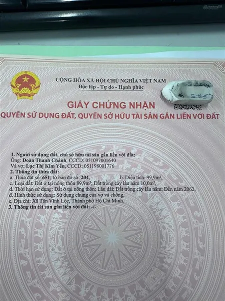Mua đất thổ cư tặng đất vườn, đã có sổ chính chủ, nhanh gọn bớt chút lộc !!!