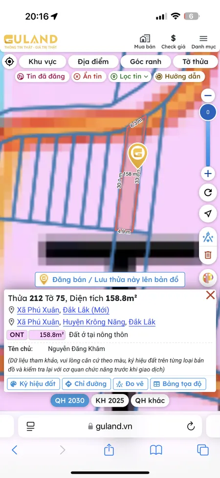 Bán đất 158.8m² giá 370 triệu Xã Phú Xuân