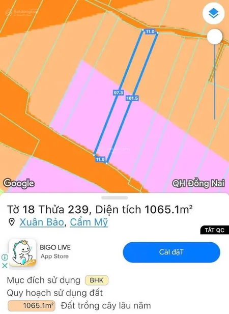 Đất 2 mặt tiền xuân bảo cẩm mỹ