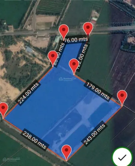 Bán 5,6ha full skc mặt tiền qln2 giá 75 tỉ vị trí xã long thạnh ,thủ thừa long an