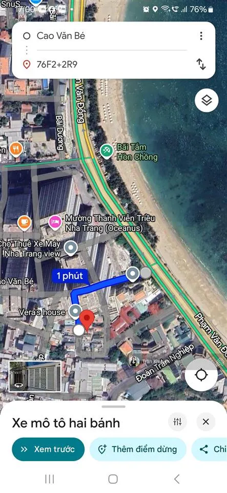 Bán nhà hẻm 5m đường cao văn bé, đi bộ 200m ra biển hòn chồng