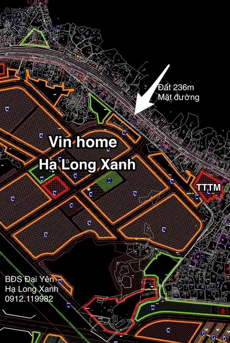 Đất 236m2 mặt đường ql tại đại yên, cạnh dự án hạ long xanh