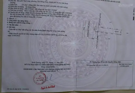 Chính chủ gửi bán đất mặt tiền đt 743a tân đông hiệp, vị trí kinh doanh sầm uất, dt 231.4m2 (6x39m)