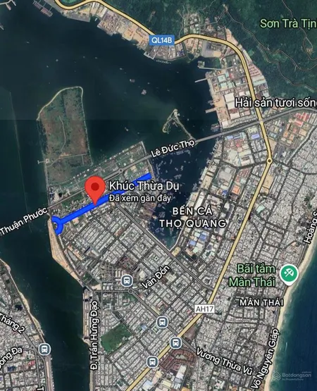 Bán đất mặt tiền khúc thừa dụ, nại hiên đông, sơn trà 150m ngang 10m, giá 10 tỷ