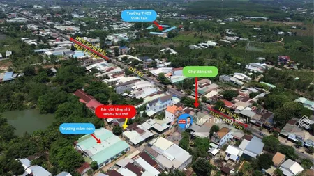 Bán gấp đất 185m2 full thổ tặng nhà c4, ngay chợ dân sinh và đt 767 vĩnh tân, chỉ 7,3tr/m2 tl