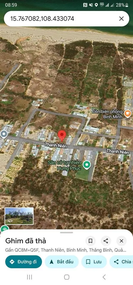 Bán đất tại đường thanh niên, xã bình minh, thăng bình, quảng nam, 7,1 tỷ, 709 m2