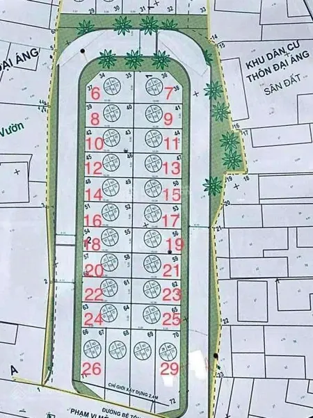 Hàng hot đại áng chính chủ gửi bán đất đấu giá đại áng. diện tích 50m2, mặt tiền 5m, sổ
