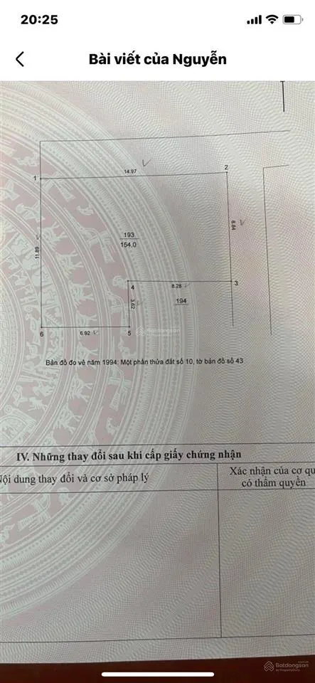 Bán đất thịnh liệt 50,2 m2 giá 230 triệu /m2