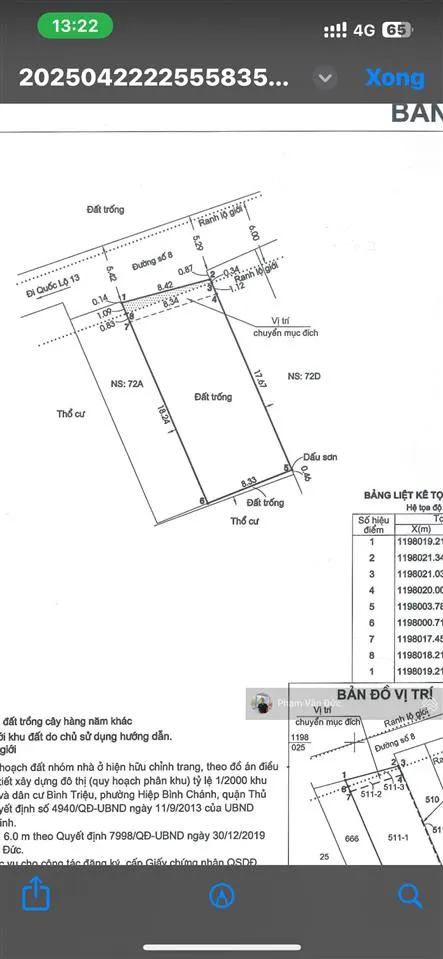 Bán lô đất hiếm 160 m . ngang 8 có thể tách làm 2 lô . giá đầu tư 10.2 tỉ còn thương lượng