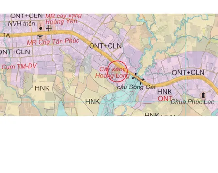 76m ngang Đất mặt tiền QL1A, thôn 2, xã Tân Minh, tỉnh Lâm Đồng (mới). Khu vực đường thẳng, không dải phân cách (Đất thuộc QH đất TMDV) nên rất tiện cho Kinh doanh trạm dừng chân, trạm xăng dầu,...