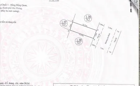 Bán đất phân lô đống chuối, hồng bàng 73m2 đường 13m chỉ 3,3 tỷ