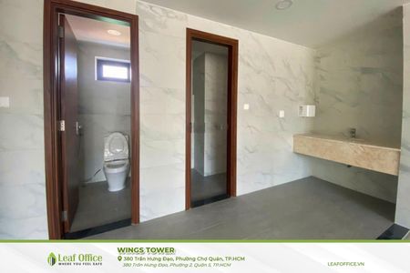 Cho thuê văn phòng Wings Tower Quận 5 380 Trần Hưng Đạo, P. Chợ Quán(mới)/DT 260m2, giá 650.000đ/m2