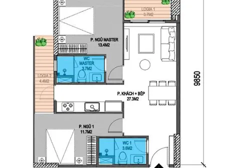 Bán căn hộ chung cư 73m2 xã Kim Chung, Hoài Đức, Hà Nội giá 4.8 tỷ