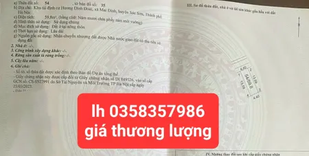 Bán đất 59.8m² ngang 4.40m giá 3 tỷ Xã Sóc Sơn