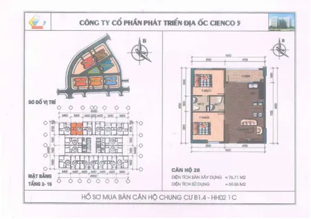 Bán nhanh căn hộ chung cư Thanh Hà, Hà Đông, diện tích 77m2, giá 2.62 tỷ