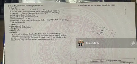Bán lô đất đẹp thôn du nội, xã mai lâm, đông anh. diện tích 79,4m2. mặt tiền 5m. hướng đông nam.