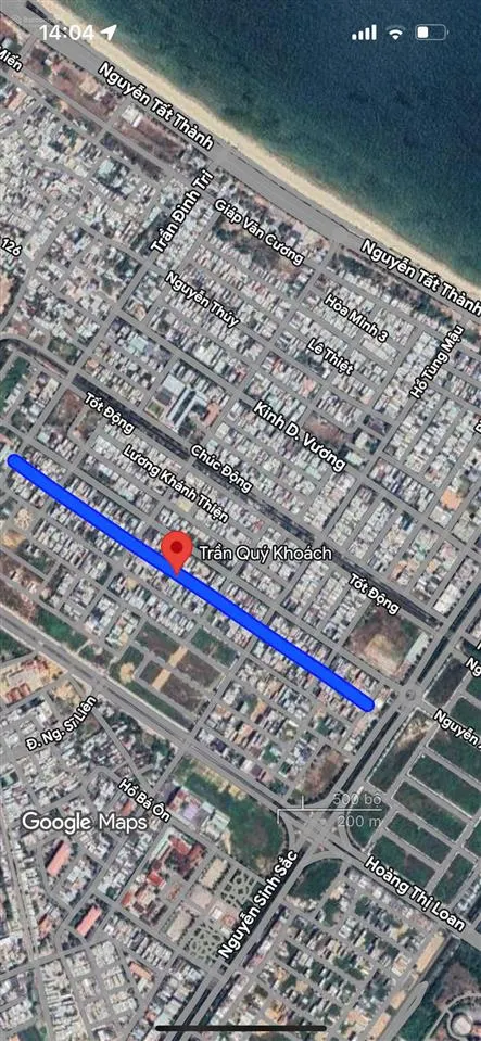 Bán đất mt trần quý khoách, liên chiểu, đà nẵng dt 85m ngang 5m, giá 5 tỷ