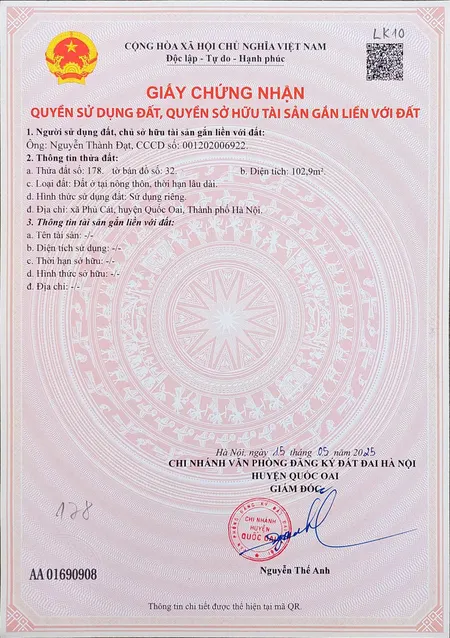 Đất nền Láng Hòa Lạc giá 2.5 tỷ diện tích 100m2 gần khu đô thị VinGroup – Nguyễn Hùng BĐS - 0989333012