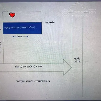 Lô đất 169,3m2, thị trấn phong điền, huyện phong điền, bán lỗ 489 triệu. 0908 274 *** chính chủ