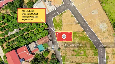 Cắt lỗ 5 giá bán 90m2 lô góc, lk đất bình yên sát trục hồ tây ba vì